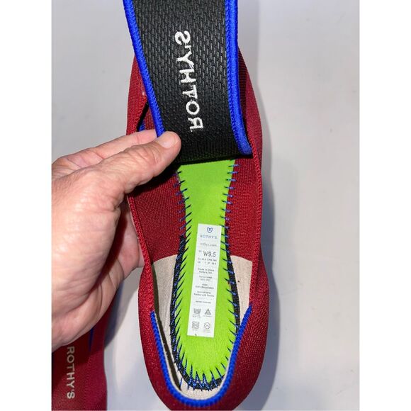 Rothy's Red Flats with Blue Trim - Picture 8 of 8